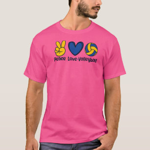 T-shirt Peace Love Volleyball Coach Team Joueur Entraîneur