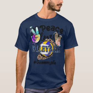 T-shirt Peace Love Volleyball Grammy Life Maman Grand-mère