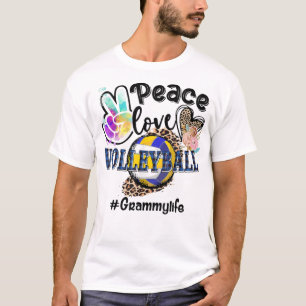 T-shirt Peace Love Volleyball Grammy Life Maman Grand-mère
