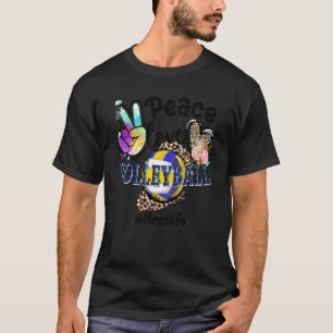T-shirt Peace Love Volleyball Mimi Life Maman Grand-mère L