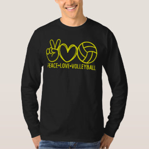 T-shirt Peace Love Volleyball Sports Maman Jeu Jour Équipe