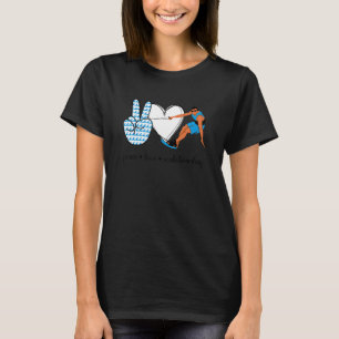 T-shirt Peace Love Wakeboard Peace Hand Sign Wakeboardi