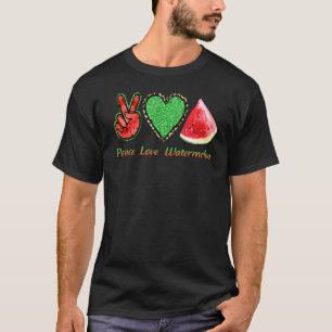 T-shirt Peace Love Watermelon Fruit d'été Hommes Femmes