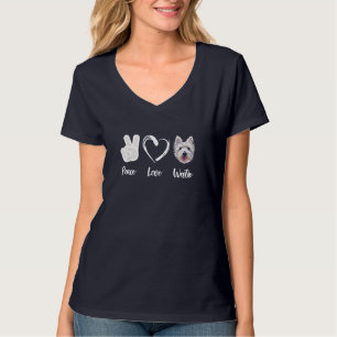 T-shirt Peace Love Westie West Highland White Terrier Cade