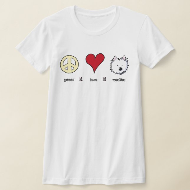 T-shirt Peace Love Westies (Poser)