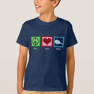 T-shirt Peace Love Whales