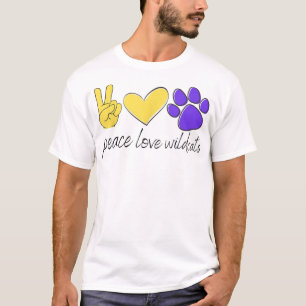 T-shirt Peace Love Wildcats School Team Spirit