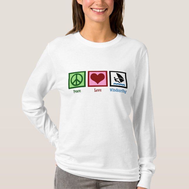 T-shirt Peace Love Windsurf (Devant)