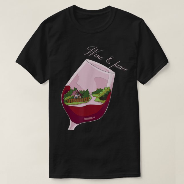 T-shirt Peace Love Wine (Design devant)