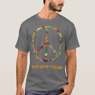 T-shirt Peace Lovers Légumes Lovers Légumes Légumes Sain V