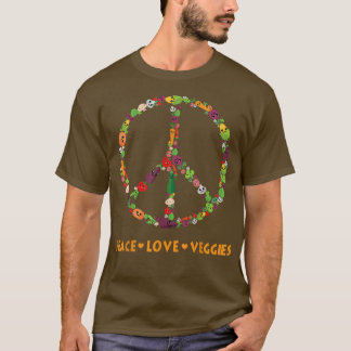 T-shirt Peace Lovers Légumes Lovers Légumes Légumes Sain V