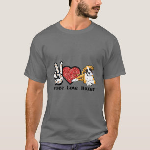 T-shirt Peace Loxer Chien Boxer Chien Boxer Propriétaire d