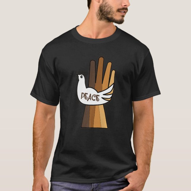 T-shirt Peace Melanin Hand Black History Month BLM African (Devant)