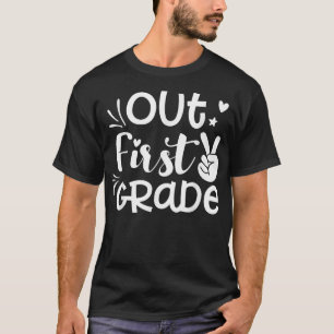 T-shirt Peace Out 1st Grade First Graduation Cadeau 