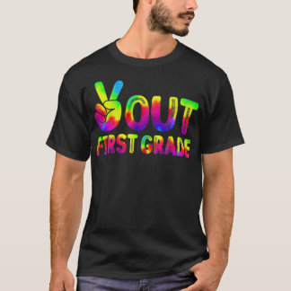 T-shirt Peace Out 1st Grade Tee Dye Graduation Classe De 2