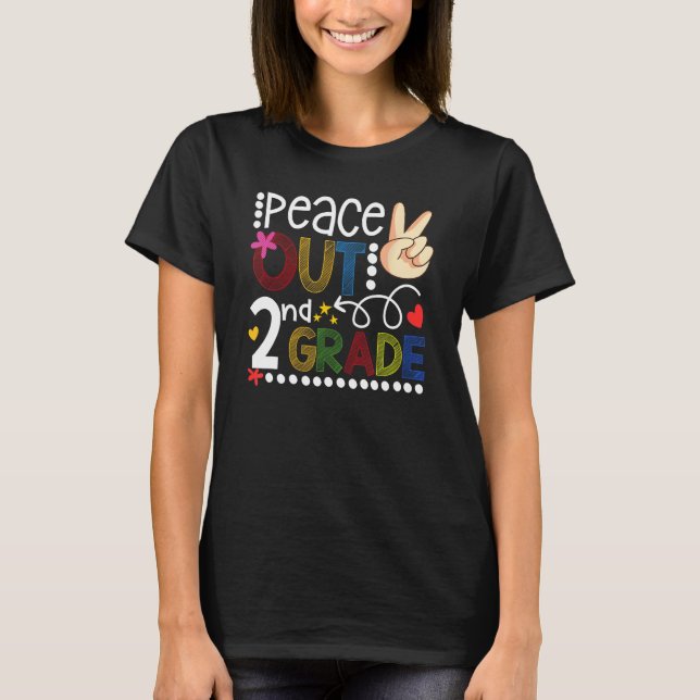 T-shirt Peace Out 2e Classe De 2023 Enseignant Étudiant (Devant)