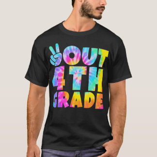 T-shirt Peace Out 4e grade Graduation Tie Dye Jour Dernier