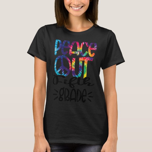 T-shirt Peace Out 5e année Good Bye School Tie Dye (Devant)