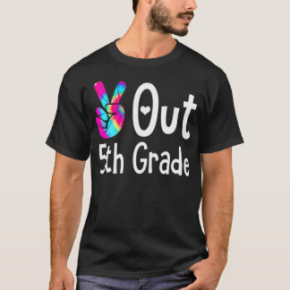 T-shirt Peace Out 5e année Tie Dye Graduation Dernier jour