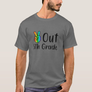 T-shirt Peace Out 5E Grade Tee Dye Graduation Classe De 20