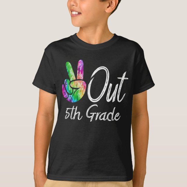 T-shirt Peace Out 5e grade Tee Tee Graduation Class 2022 (Devant)