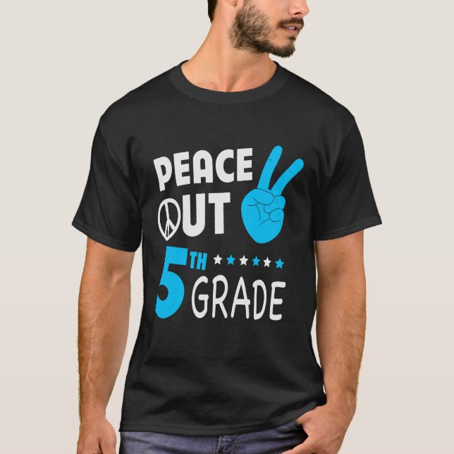 T-shirt Peace Out 5th Grade Boys 5e grade Graduation (Devant)