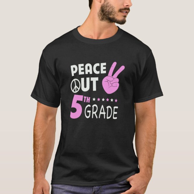 T-shirt Peace Out 5th Grade Girls Fifth Grade Graduation (Devant)