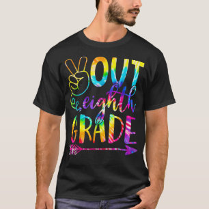 T-shirt Peace Out 8e Grade Tee Dye Graduation Classe De 20