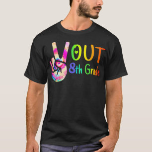 T-shirt Peace Out 8e Grade Tee Dye Graduation Classe De 20
