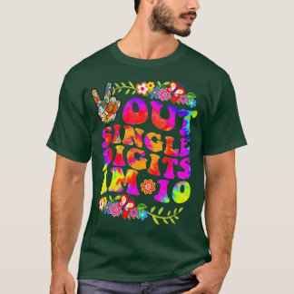 T-shirt Peace Out Chiffres Im 10 Tie Dye Anniversaire