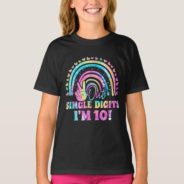 T-shirt Peace Out Chiffres Im 10 Tie Dye Anniversaire (Devant)