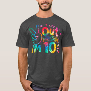 T-shirt Peace Out Chiffres simples J'ai 10 ans Tie Dye B