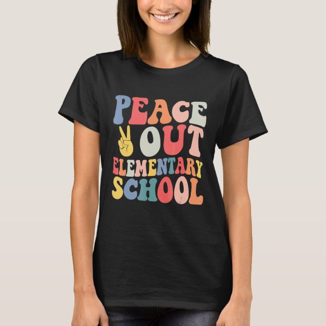 T-shirt Peace Out Elémentaire School Retro Pastel Dernier  (Devant)