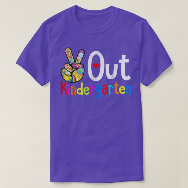 T-shirt Peace Out Kindergarten Chemise Dernier Jour De L'É (Design devant)
