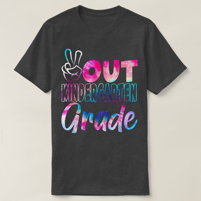 T-shirt Peace Out Kindergarten Tie Dye (Design devant)