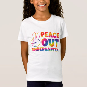 T-Shirt Peace Out Kindergarten Tie Dye Dernier Jour De L'É