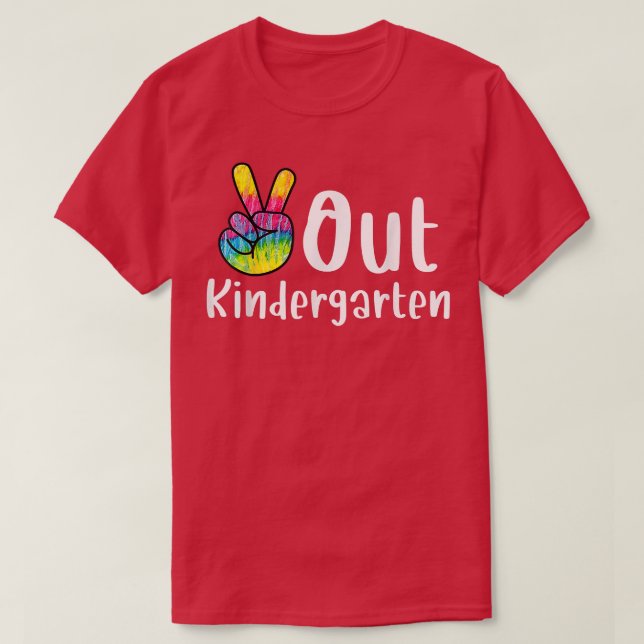 T-shirt Peace Out Kindergarten Tie Dye Graduation Classe D (Design devant)