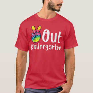 T-shirt Peace Out Kindergarten Tie Dye Graduation Classe D