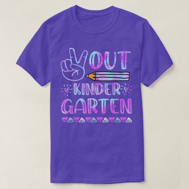 T-shirt Peace Out Kindergarten Tie Dye Jour Dernier De L'E (Design devant)