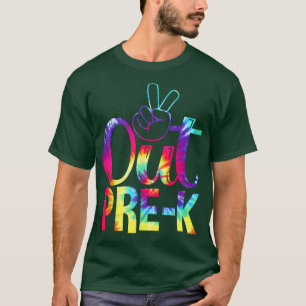 T-shirt Peace Out Pré-k Joyeux Jour De L'École Tie Dye