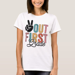T-shirt Peace Out Première Année Dernière Jour De L'École 