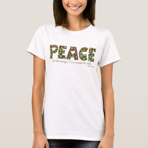 T-shirt Peace Retro John 16:33 Floral