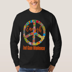 T-shirt Peace Sign End Gun Violence Nous Portons Orange