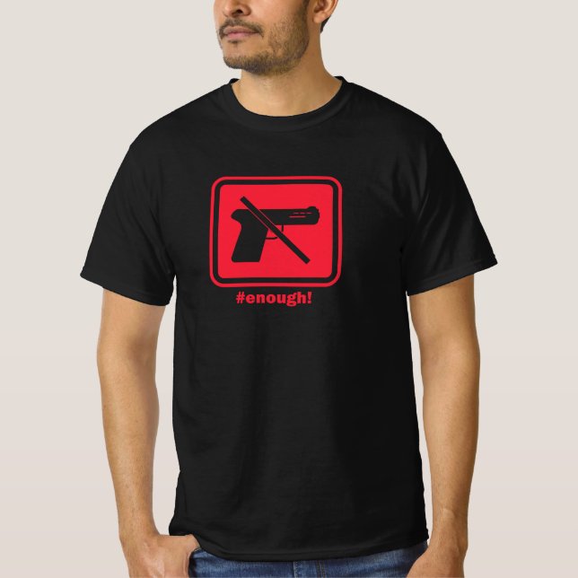 T-shirt Peace sign Enough End Gun Violence (Devant)