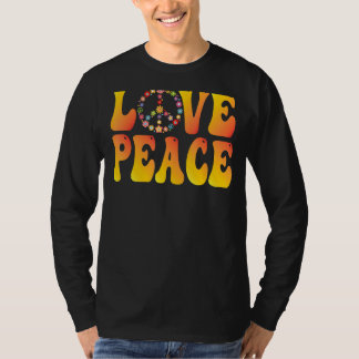 T-shirt Peace Sign Love 1960s 1970s Tie Dye Hippie Super