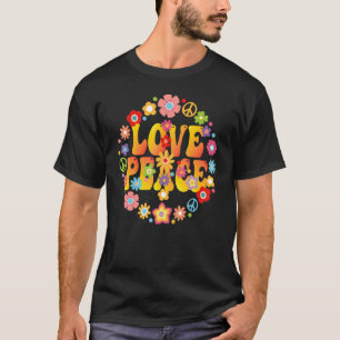 T-shirt Peace Sign Love 1960s 1970s Tie Dye Hippie Super