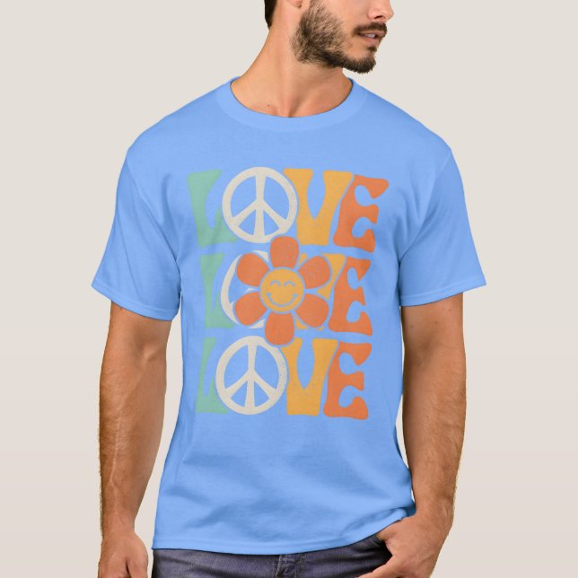 T-shirt Peace Sign Love 60s 70s Costume 70heme Party frien (Devant)