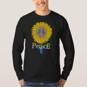 T-shirt Peace Sign Love 60's 70's Hippie Tie Dye Colorful
