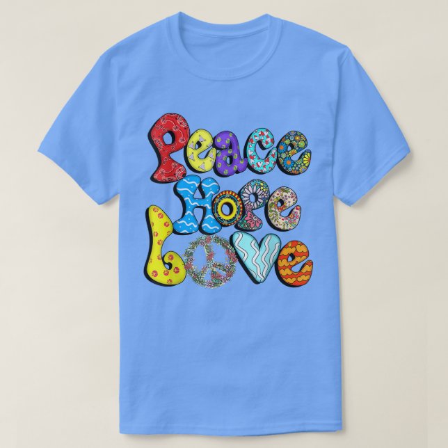 T-shirt PEACE SIGN LOVE 60s 70s Tie Dye Hippie Halloween C (Design devant)
