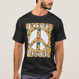 T-shirt Peace Sign Love 60S Les années 70 80S 90S Rétro Hi